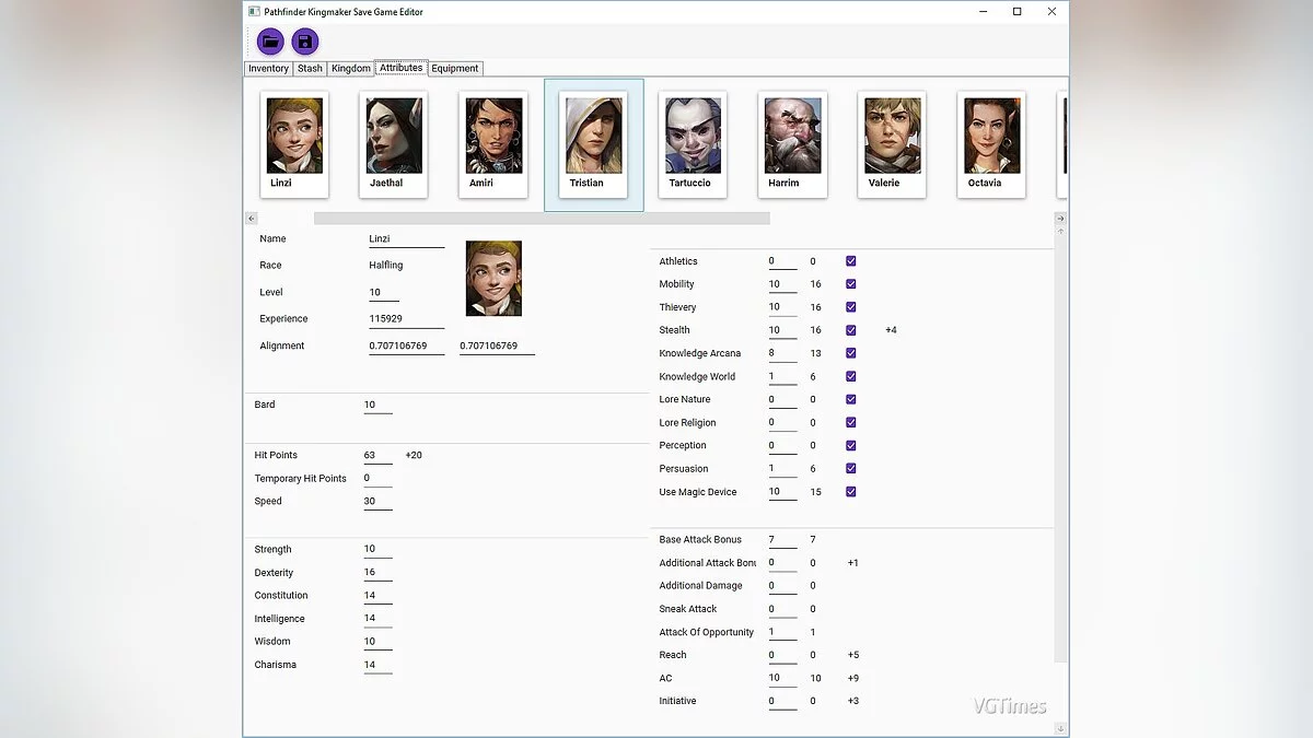 Pathfinder: Kingmaker — Редактор сохранений [1.2.2]