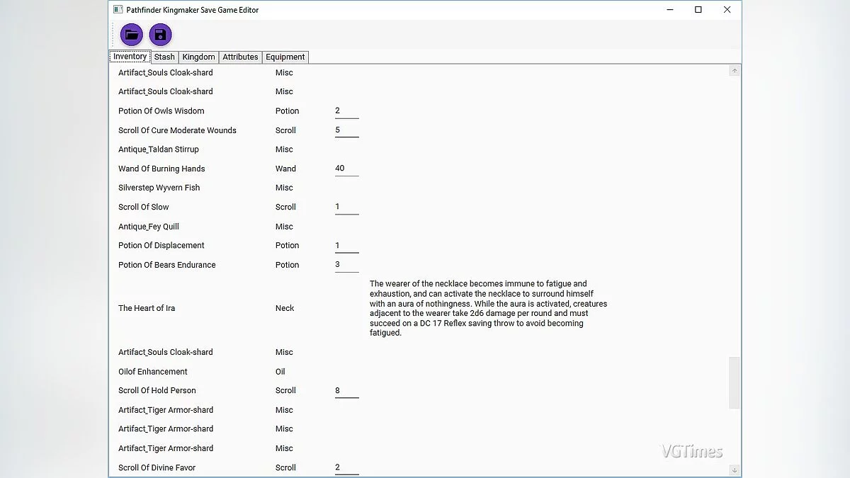 Pathfinder: Kingmaker — Редактор сохранений [1.2.2]