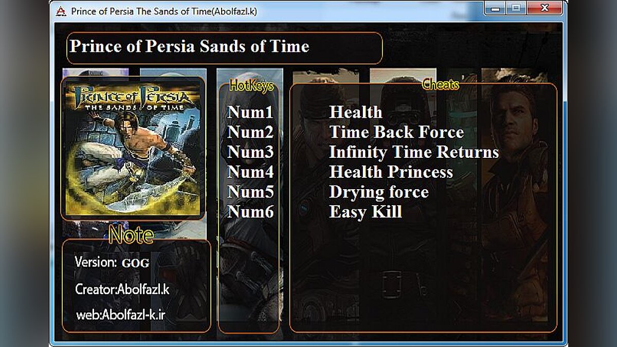 Prince of Persia: The Sands of Time — Трейнер (+6) [1.0 (GOG)]