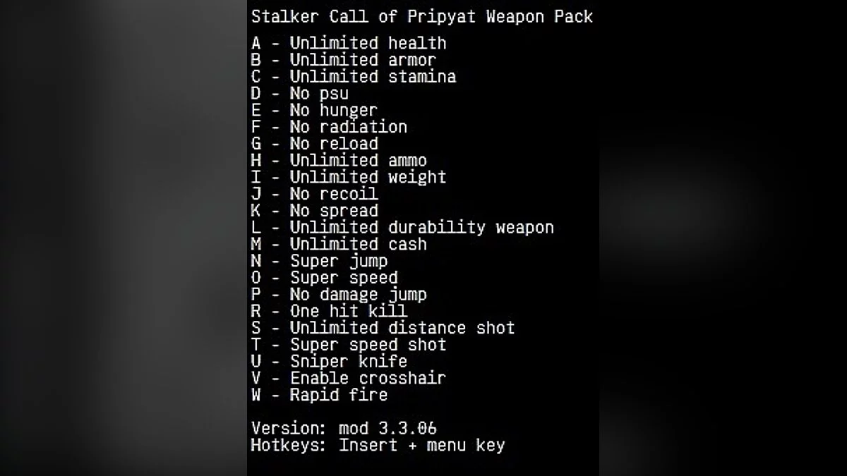 S.T.A.L.K.E.R.: Call of Pripyat — Трейнер (+22) [Weapon Pack: 3.3.06]