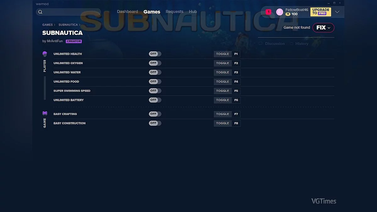 Subnautica — Трейнер (+8) от 13.12.19 [WeMod]