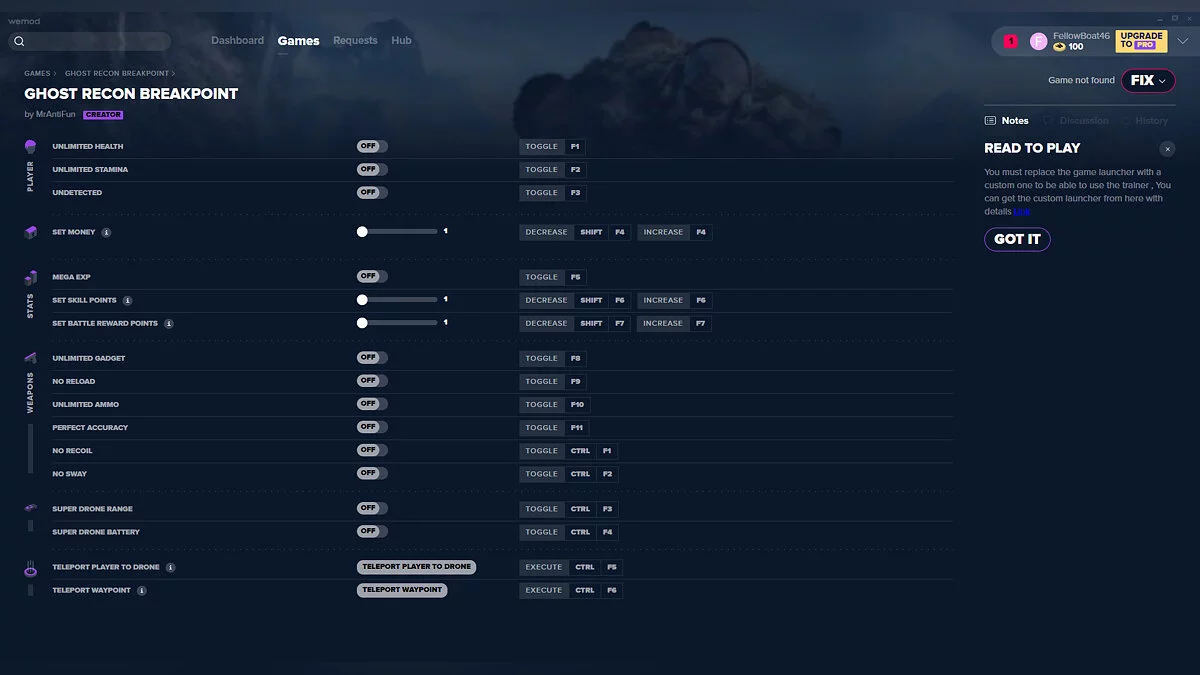 Tom Clancy&#039;s Ghost Recon: Breakpoint — Трейнер (+17) от 03.12.19 [WeMod]