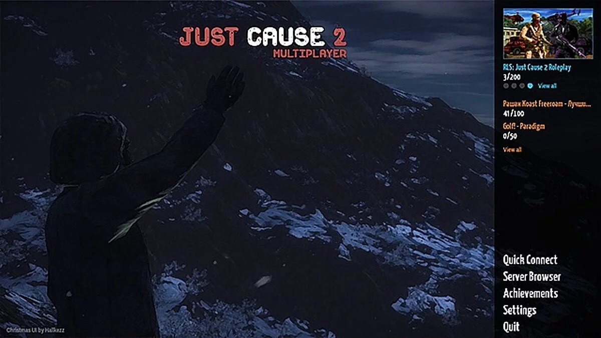 Just Cause 2 — Рождественский интерфейс