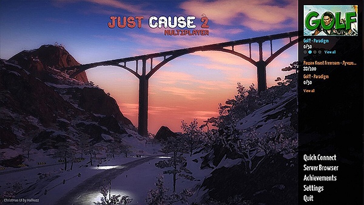 Just Cause 2 — Рождественский интерфейс