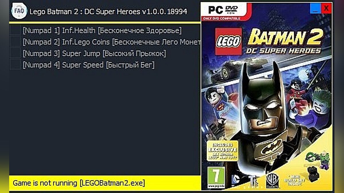 LEGO Batman 2: DC Super Heroes — Трейнер [v1.0.0.18994]
