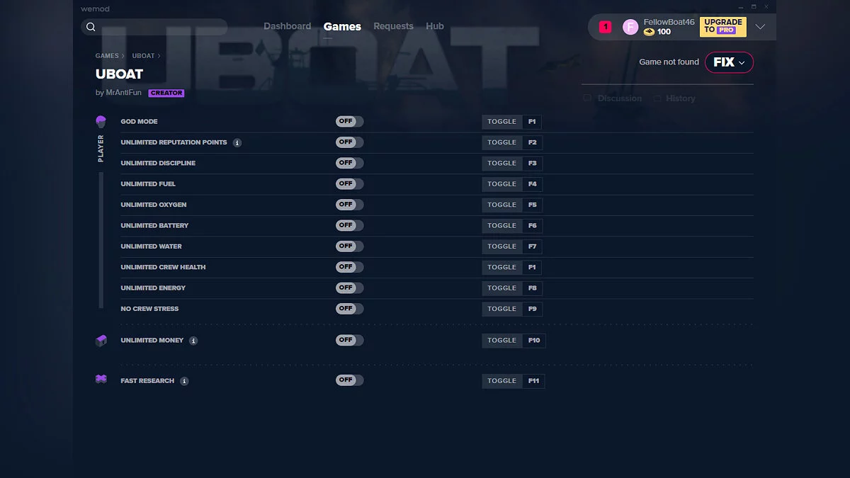 UBOAT — Трейнер (+12) от 30.12.19 [WeMod]