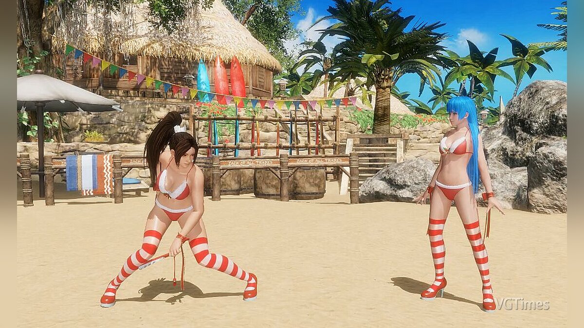 Dead or Alive 6 — Mai и Kula в костюмах из DLC "Santa Bikini"