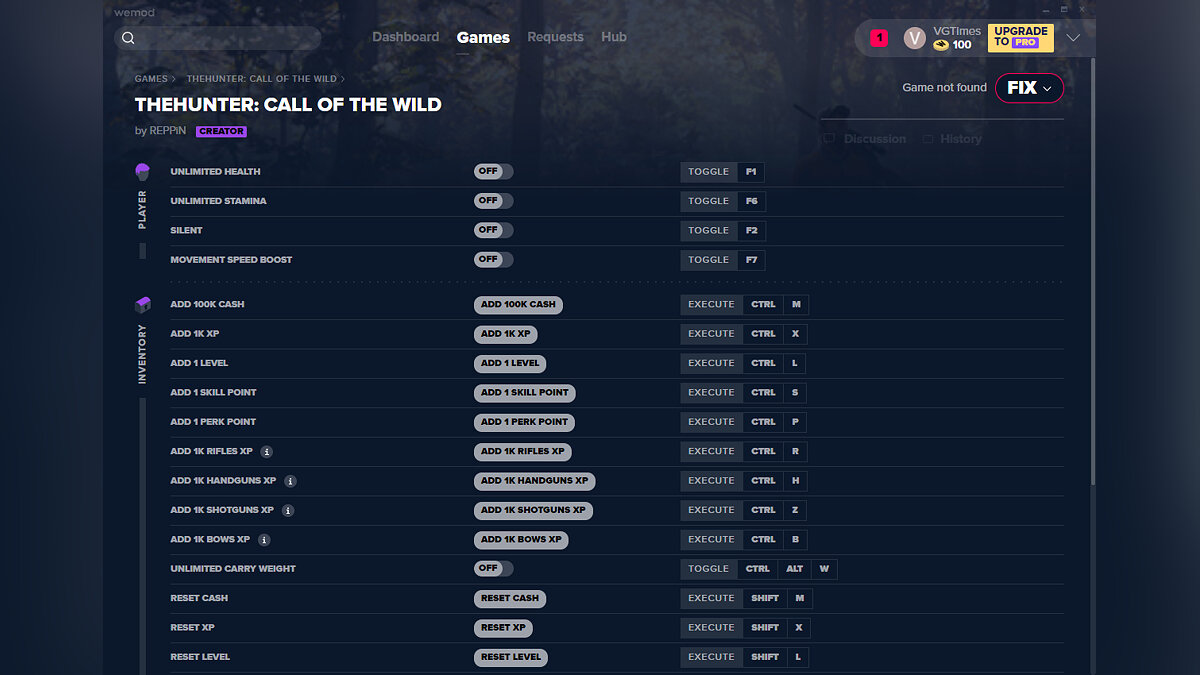 theHunter: Call of the Wild — Трейнер (+24) от 08.01.2020 [WeMod]