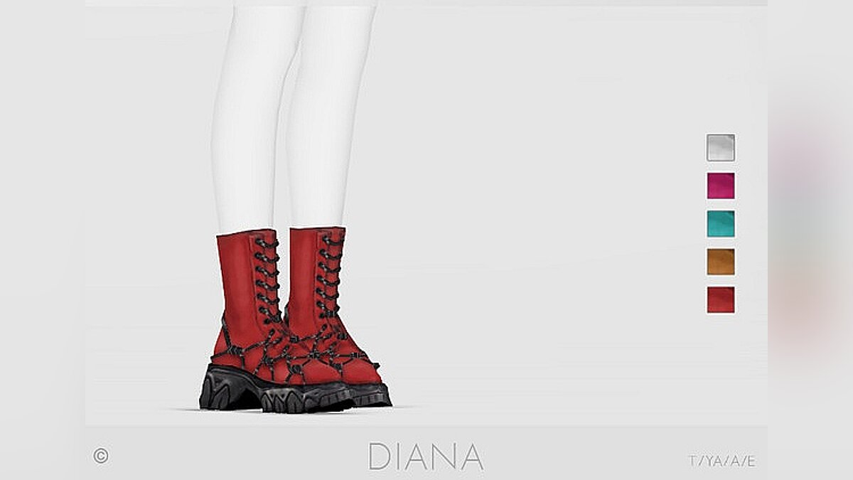 The Sims 4 — Ботинки Diana - Детализированные (2020)