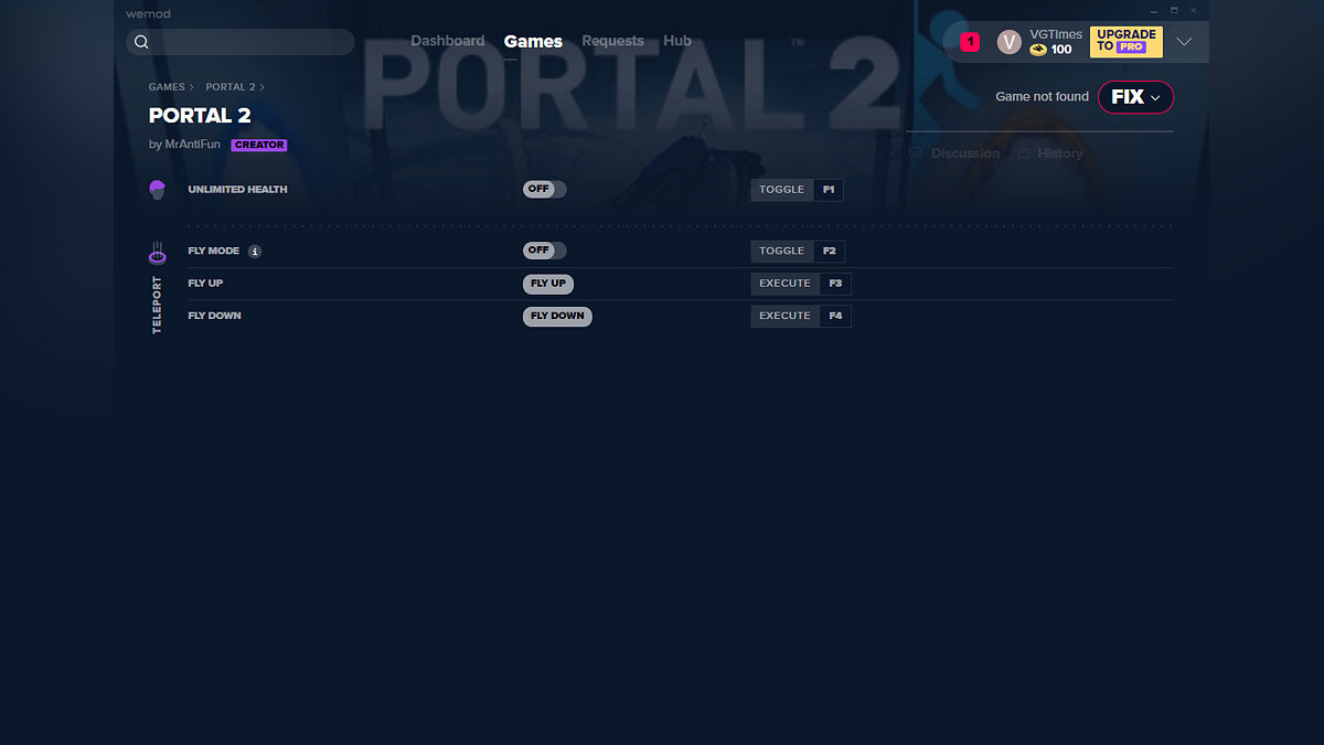 Portal 2 — Трейнер (+4) от 08.01.2020 [WeMod]