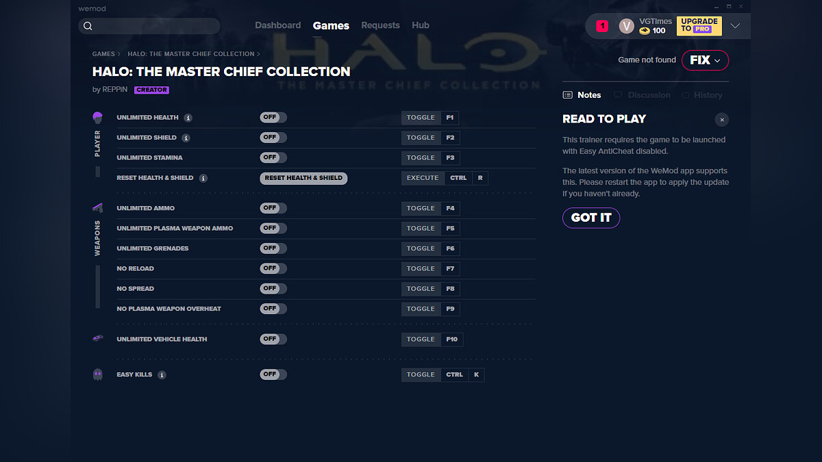 Halo: The Master Chief Collection — Трейнер (+12) от 10.01.2020 [WeMod]