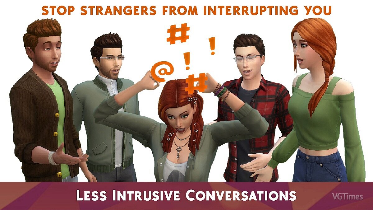 The Sims 4 — Менее навязчивые незнакомцы, геймплейный мод (2020)