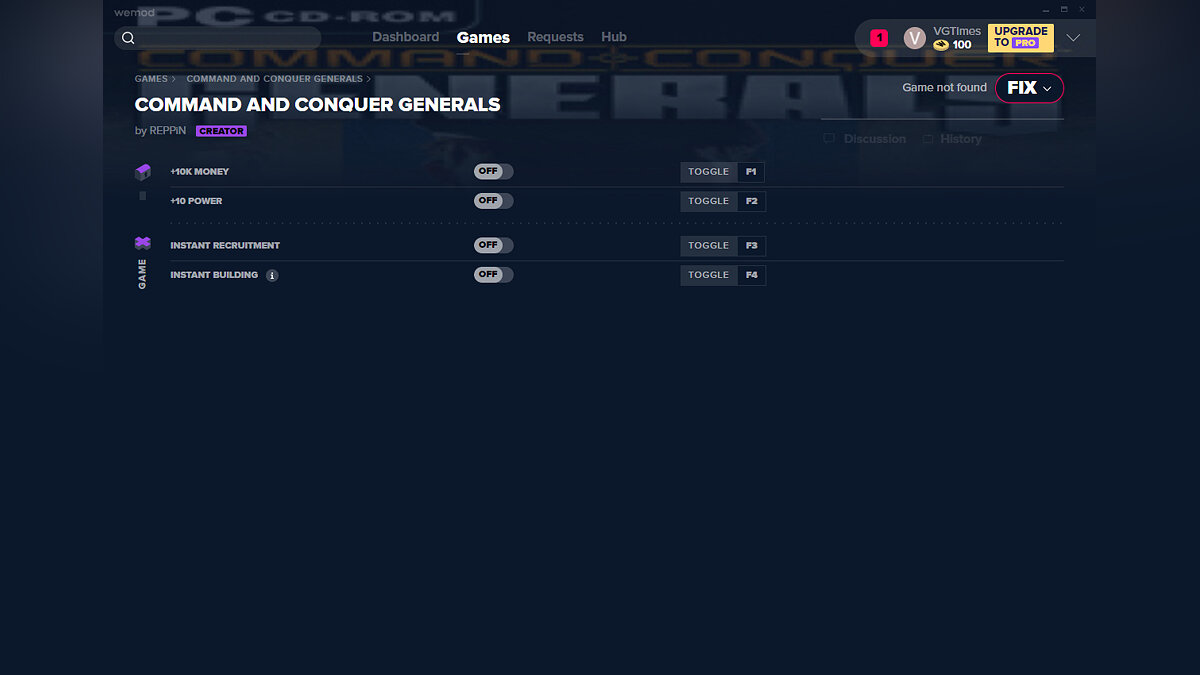 Command &amp; Conquer: Generals — Трейнер (+4) от 17.01.2020 [WeMod]