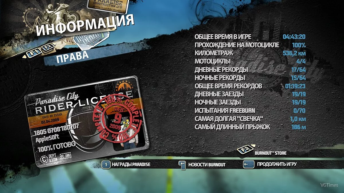 Burnout Paradise — Сохранение (Игра Пройдена на 100+%) [Steam/Origin-Лицензия]