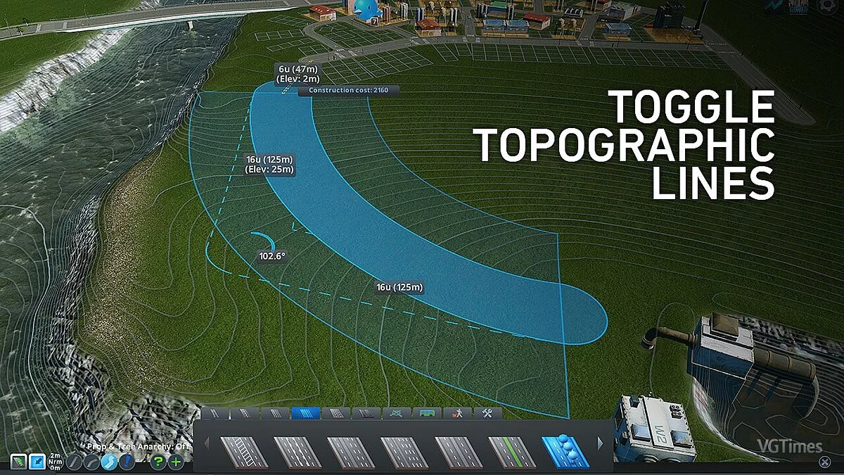 Cities: Skylines — Возможность видеть перепады ландшафта при постройке