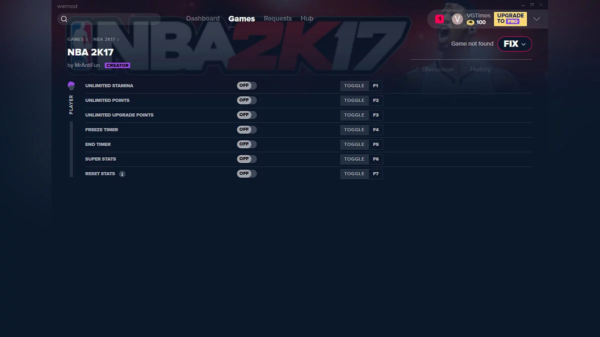 NBA 2K17 — Трейнер (+7) от 28.01.2020 [WeMod]