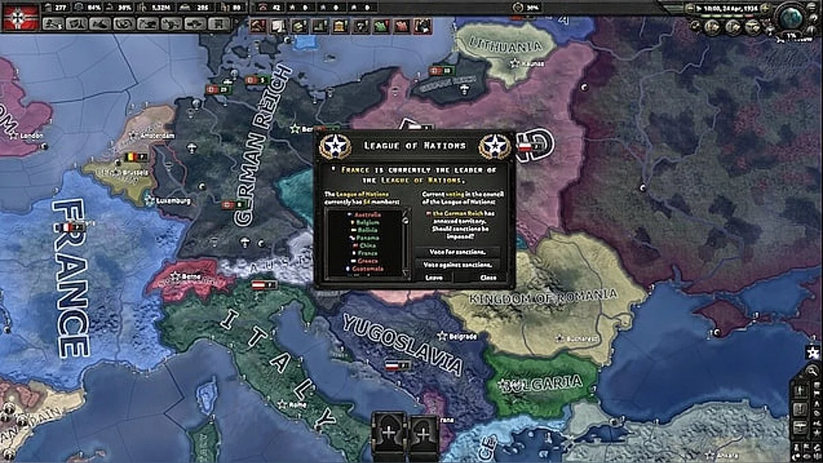Hearts of Iron 4 — Лига Наций