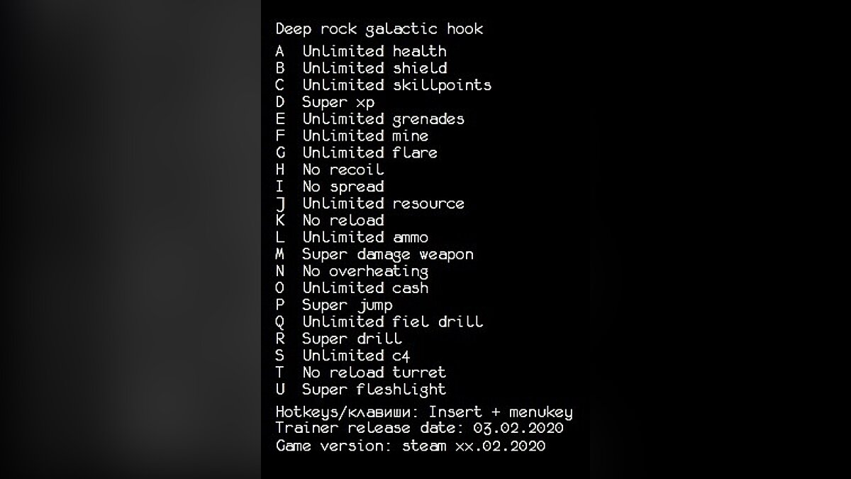 Deep Rock Galactic — Трейнер (+21) [Steam] - Updated: 04.02.2020