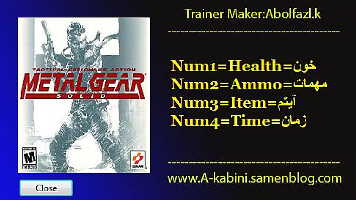 Metal Gear Solid — Трейнер (+4) [1.0]