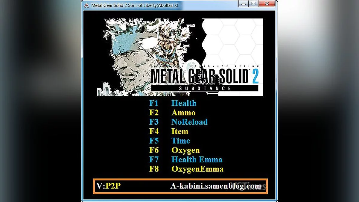 Metal Gear Solid 2: Sons of Liberty — Трейнер (+8) [1.0]