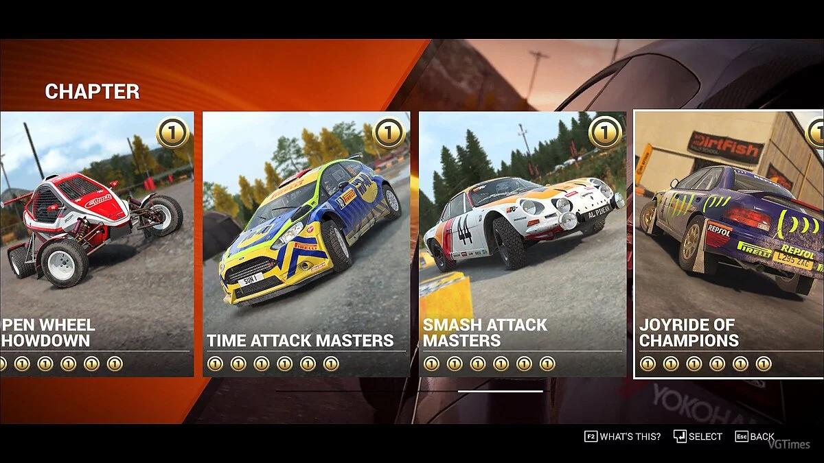 DiRT 4 — Сохранение (100% Пройдено, все на золотые кубки и медали)