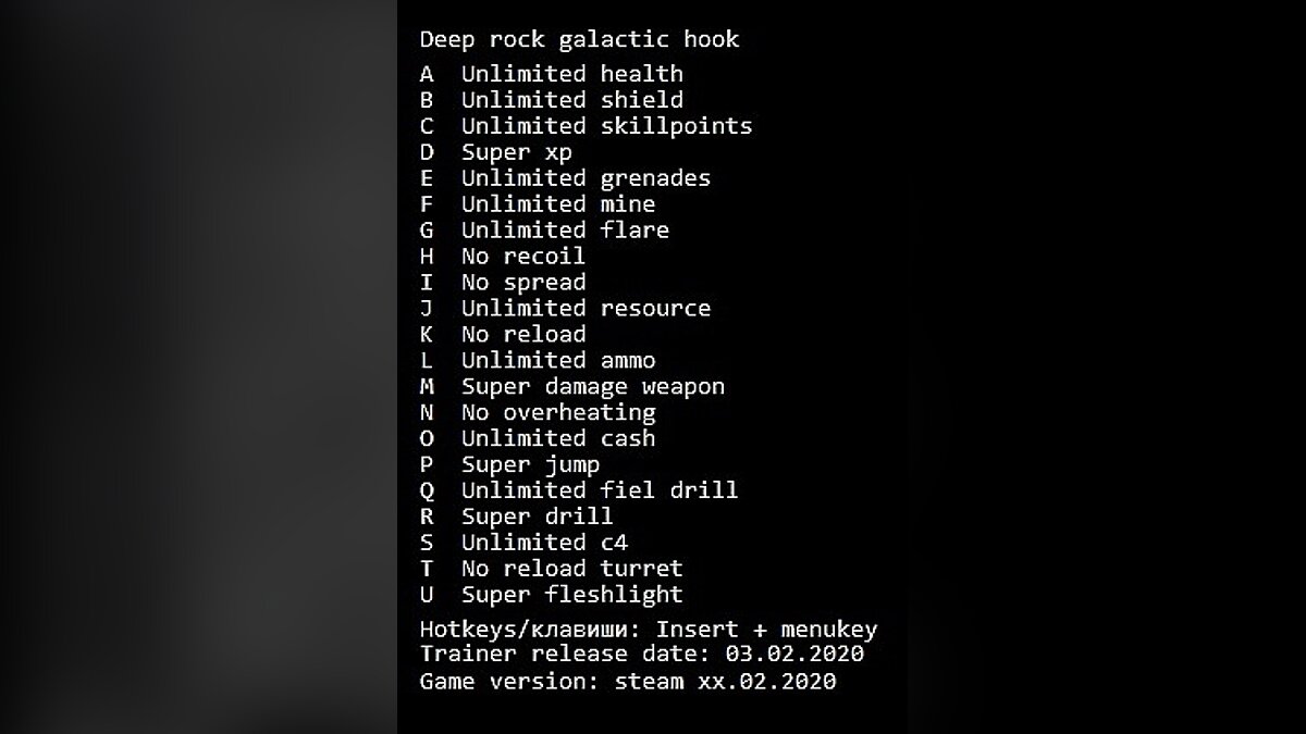 Deep Rock Galactic — Трейнер (+21) [Steam] - Updated: 09.02.2020