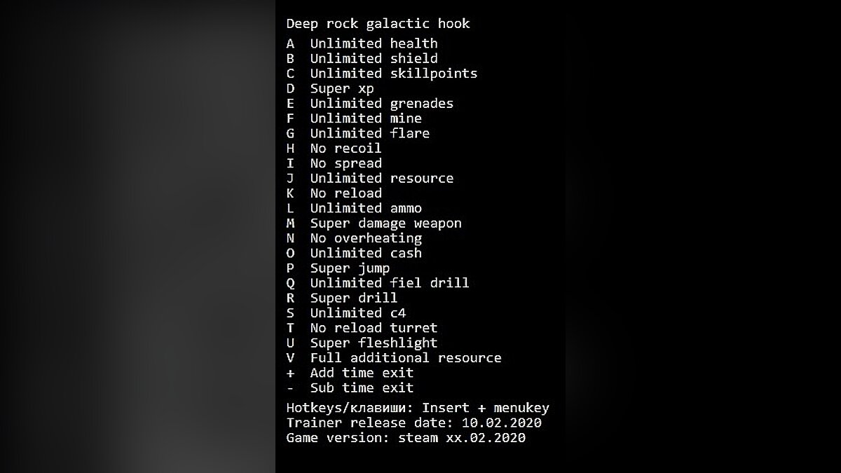 Deep Rock Galactic — Трейнер (+23) [Steam] - Updated: 10.02.2020