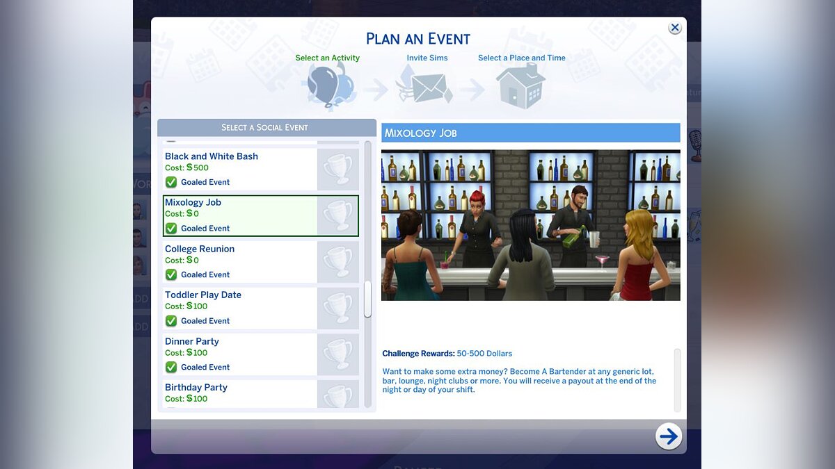 The Sims 4 — Вечеринка для работы барменом