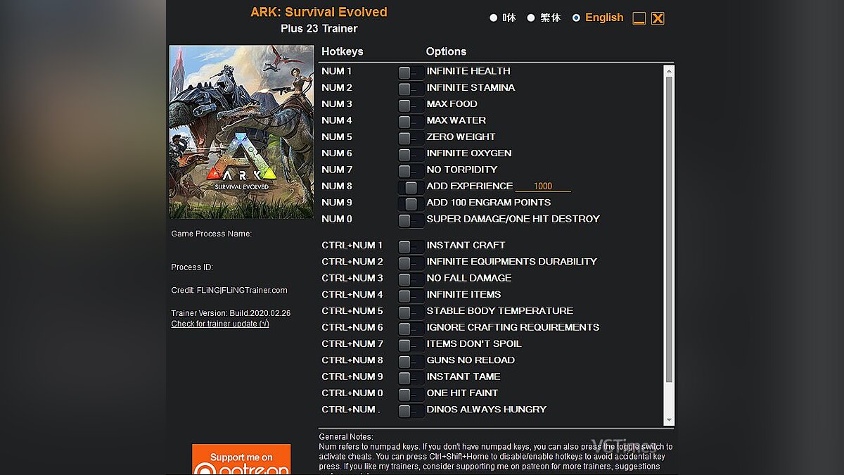 ARK: Survival Evolved — Трейнер (+23) [Update: 26.02.2012]