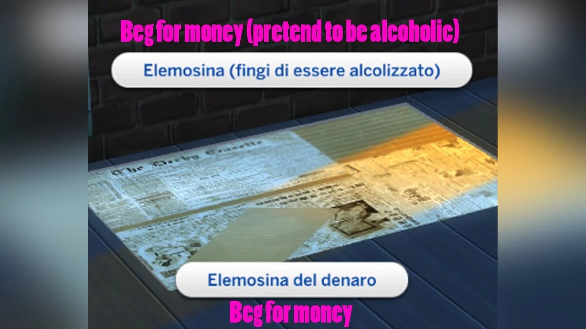 The Sims 4 — Просить милостыню