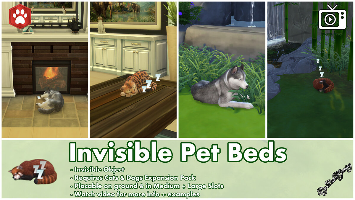 The Sims 4 — Невидимые лежанки для питомцев