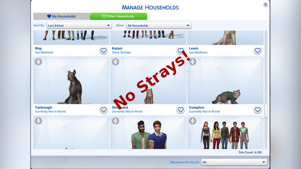 The Sims 4 — Устранение бездомных животных