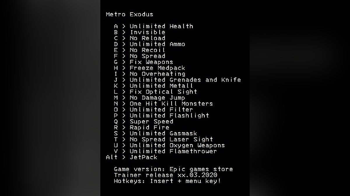 Metro Exodus — Трейнер (+23) [EGS v. 1.0.1.6] - Updated: 05.03.2020