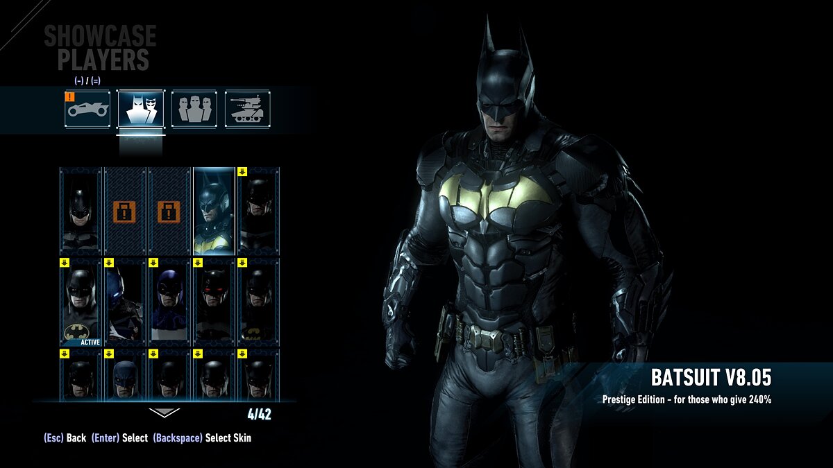 Batman: Arkham Knight Game of the Year Edition — Золотой костюм "Престиж" в начале игры