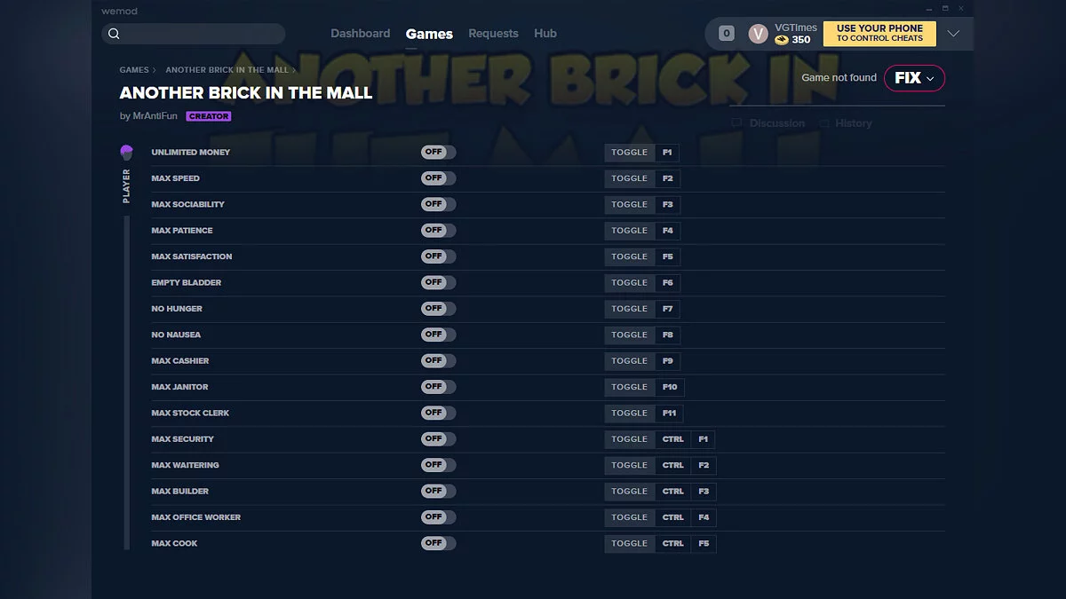 Another Brick in The Mall — Трейнер (+16) от 09.03.2020 [WeMod]