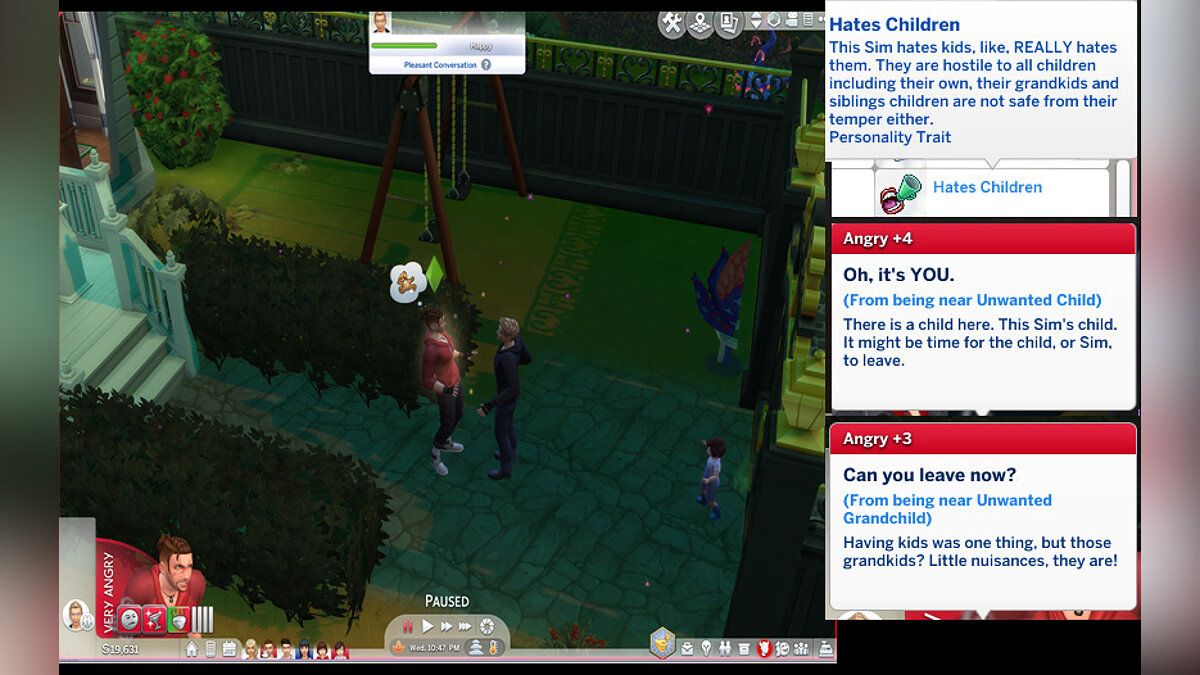 The Sims 4 — Черта характера "Ненавидит детей"