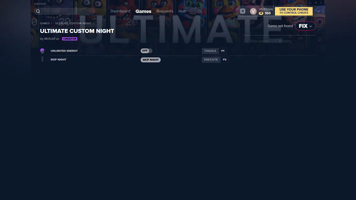 Ultimate Custom Night — Трейнер (+2) от 15.03.2020 [WeMod]