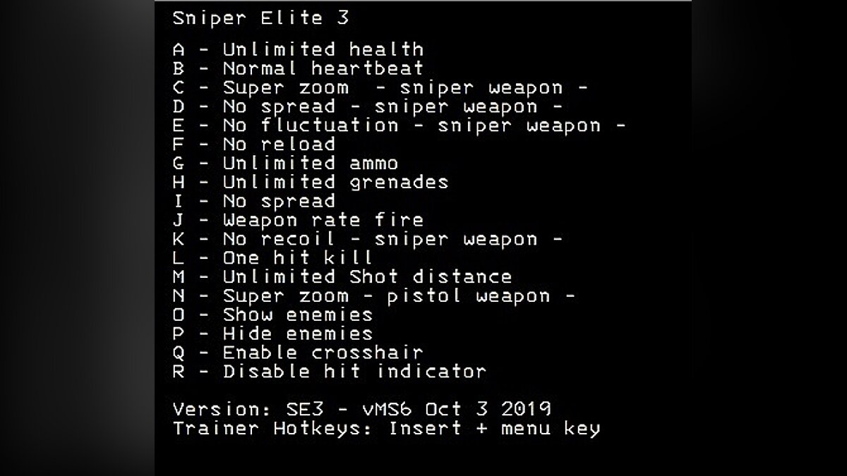 Sniper Elite 3 — Трейнер (+17) [STEAM] - Updated: 18.03.2020