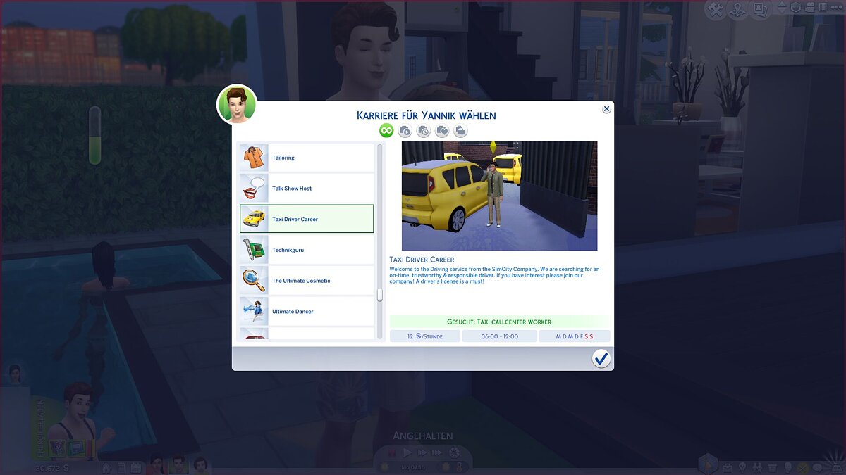 The Sims 4 — Карьера водителя