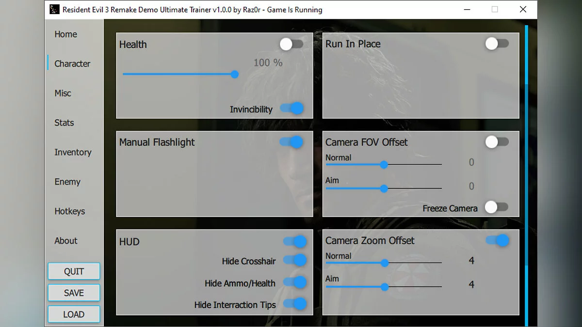 Resident Evil 3 — Ultimate Trainer для Resident Evil 3 Remake Demo