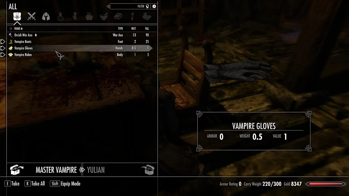 Elder Scrolls 5: Skyrim Special Edition — Полный комплект одежды для вампиров