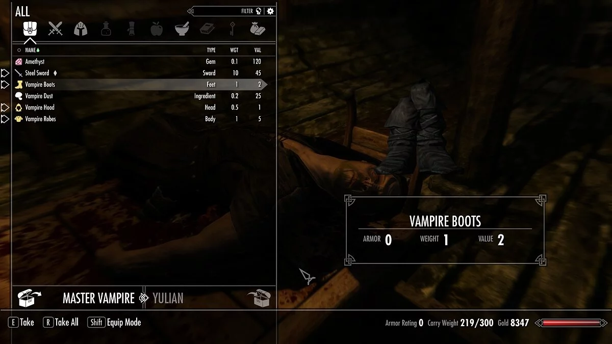 Elder Scrolls 5: Skyrim Special Edition — Полный комплект одежды для вампиров
