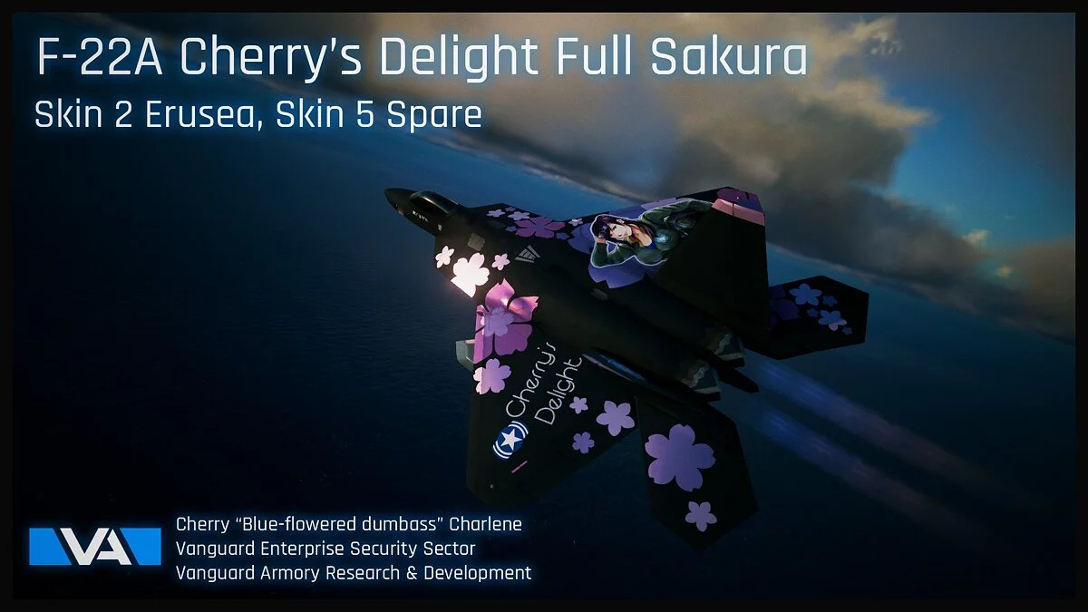 Ace Combat 7: Skies Unknown — Раскраска самолета в стиле аниме "Цветущая вишня"