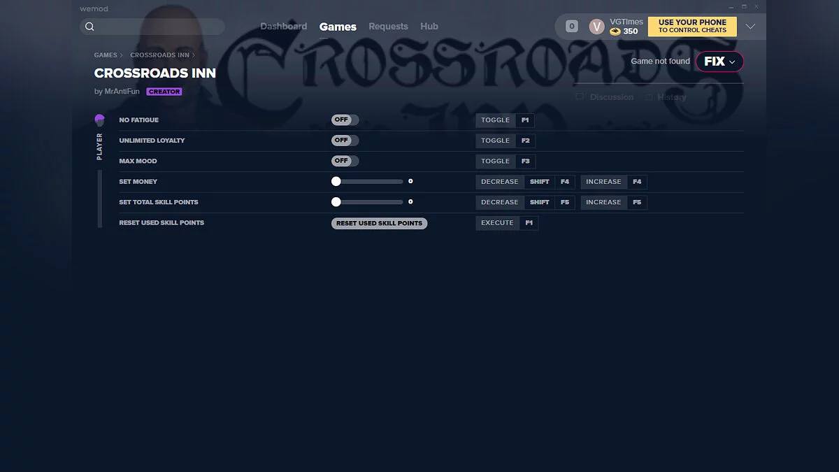 Crossroads Inn — Трейнер (+6) от 24.03.2020 [WeMod]