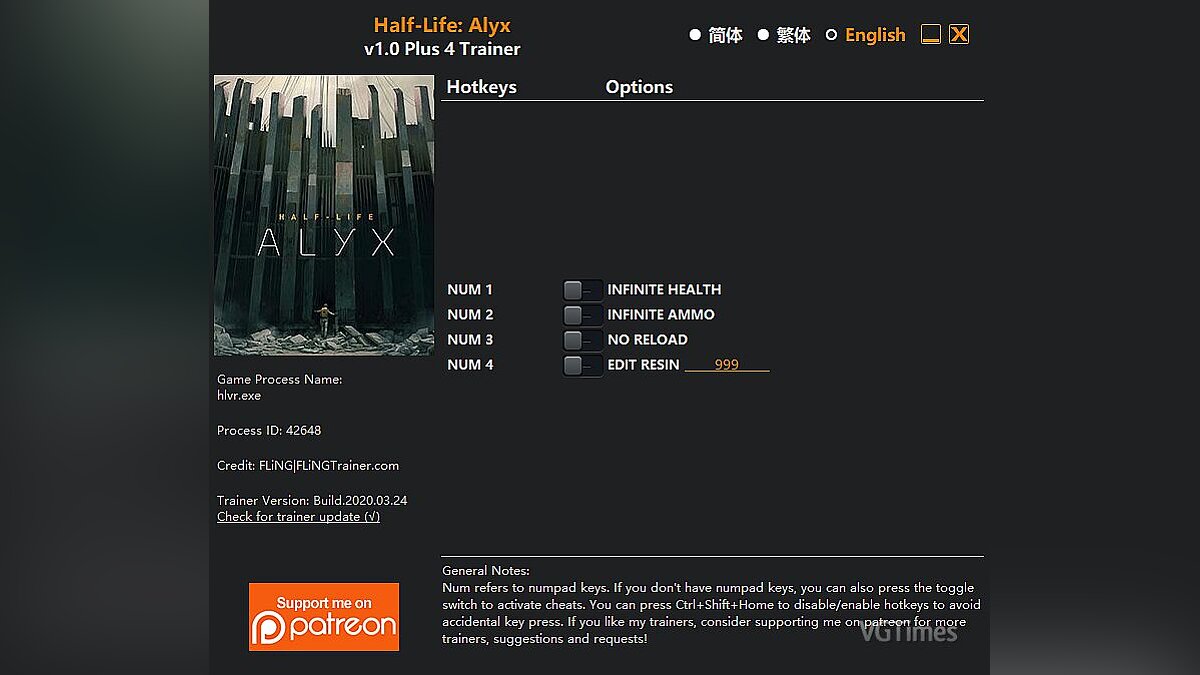 Half-Life: Alyx — Трейнер (+4) [1.0]