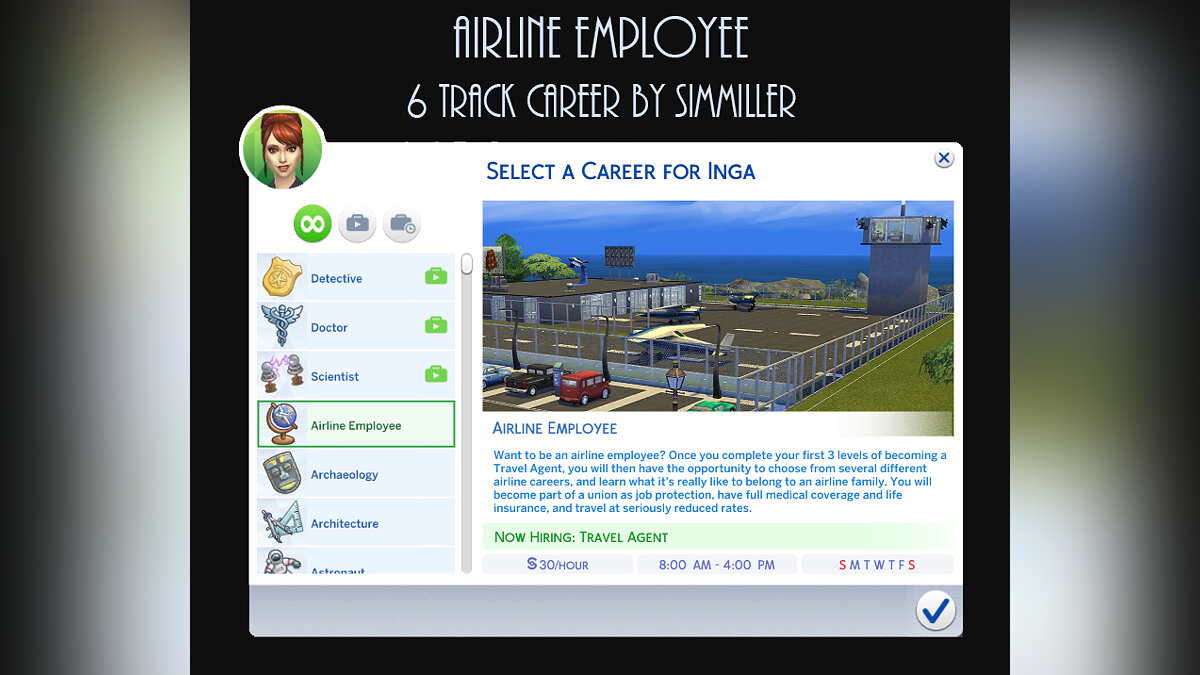 The Sims 4 — Карьера сотрудника авиакомпании (25.03.2020)