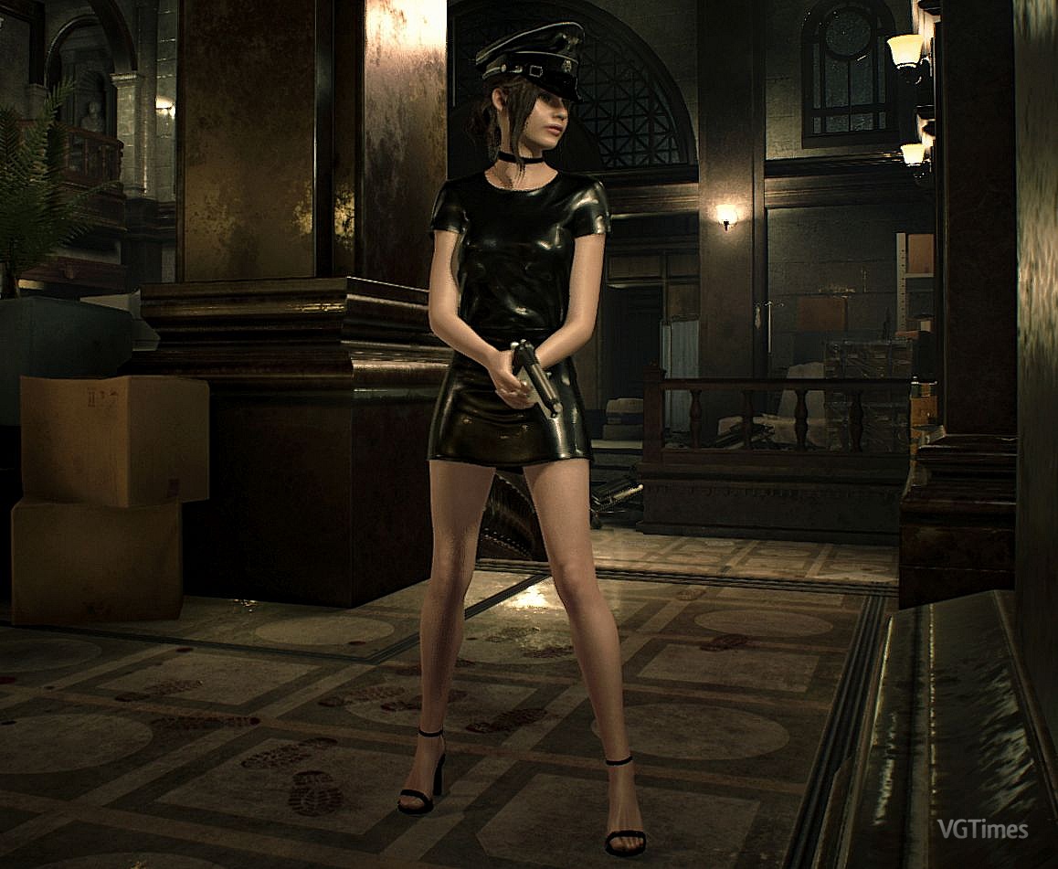 Резидент ивел мод 18. Клэр резидент ивел. Resident Evil 2 Remake платья. Resident Evil Клэр в кожаном мини платье. Резидент эвил ремейк 2 Наряды.