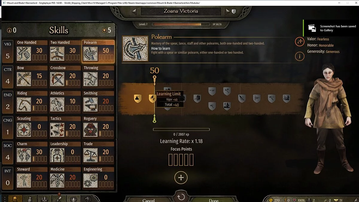 Mount & Blade 2: Bannerlord — Компаньон Виктория