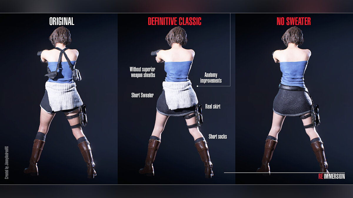Resident Evil 3 — Классический костюм Джилл с кобурой для оружия