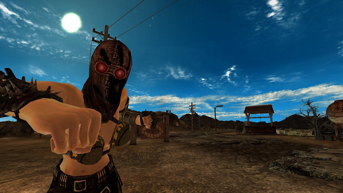 Fallout: New Vegas — Рейдерская броня, пистолет и бита